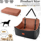Dog Car Seat for Medium & Large Dogs Up to 55lbs, Memory Foam Cushion, Washable Cover, Safety Straps & Non-Slip Bottom(Black/Brown,Large)