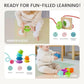 Tiny Land Montessori Toy Set for Babies 7-9 Months Senser Play Kit - 5-in-1 Wooden Learning Toys with Object Permanence Box, Sensory Ball, Stacking Cups and Mirror Puzzle,Body Board Book