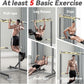 Multi-function Pull Up Station, Portable Workout Equipment with Pull Up Bar and Dip Station for Home Gym, Support 600lbs