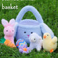 7 Piece Plush Stuffed Animals Playset Toys with Rabbit, Chick, Lamb, Carrot, Egg, Flower, Furry Bag, Soft Basket Set Toys for Girls Kids Ages 3+, Birthday Christmas Valentines Easter Party Favors