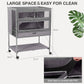 Guinea Pig Cage, Moveable Metal Frame Hamster Cage Anti-Chewing with Aluminium Alloy Edge, Hideouts, Ramps, Seesaws Chewing Toy, Deeper Pull-Out Leakproof Tray for Indoor Outdoor(Grey
