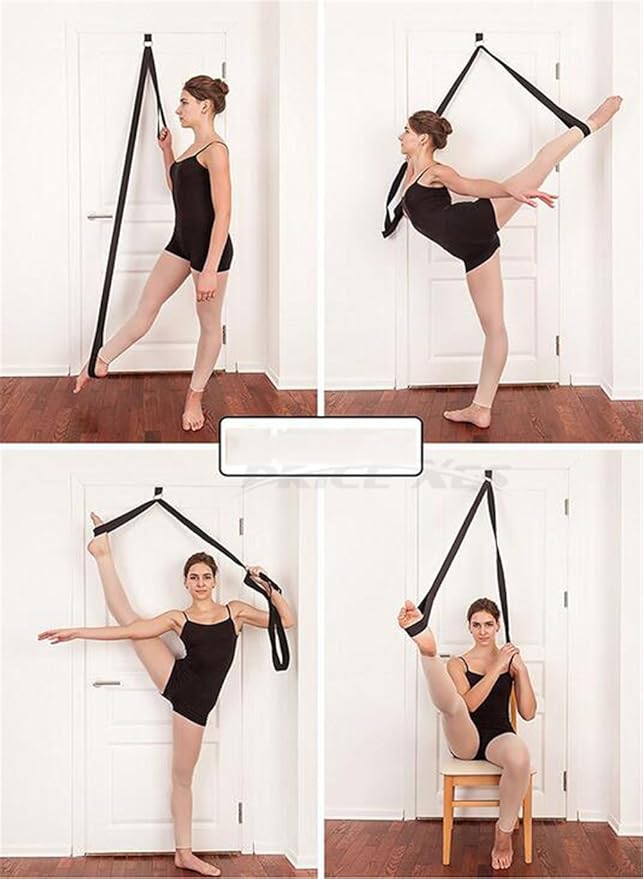 Adjustable Leg Stretcher Lengthen Ballet Stretch Band - Easy Install on Door Flexibility Stretching Leg Strap Great Cheer Dance Gymnastics Trainer Stretching Equipment Taekwondo Training