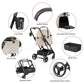 X2 Pet Stroller, Dog Cat Stroller for Small Pets Under 44lbs, Equipped with Detachable & Foldable Carrier, Waterproof Pad & Sunshade Canopy,Camel (Camel)