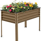 Land Guard Galvanized Oval Large Metal Raised Garden Bed with Legs for Vegetables (Beige)