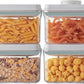 Ankou Airtight Container Set (1000ml 4 Pcs) Stackable One Press Openning Food Containers for Snacks Sugar Salt Herbs Spices Coffee Bean Formula Popcorn BPA-Free Tight Seal - Clear (1.0 QT * 4)