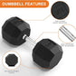 Rubber Coated Hex Dumbbell Weight Set, Multiple Sizes Exercise & Fitness Dumbbells,100LB Set,110LB Set,200LB,350LB,450LB,550LB, 35-50Lbs Pairs for Muscle Toning, Strength Building & Full Body Workout