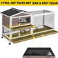 Aivituvin Rabbit Hutch Rabbit Cage Indoor with Casters Bunny Cage Outdoor for Small Animals with Pull-Out Tray