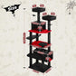 PAWZ Road Large Cat Tree, 72 Inches Gothic Cat Tower for Large Cats, Cat Condo with Sisal-Covered Scratching Posts and Pads, 2 Padded Perch, Dual Condo and Basket for Indoor Cats-Black
