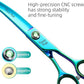 Fenice Peak 7.5'' Green Curved Dog Grooming Scissors Pet Shears with Ergonomic Offest Handle and Simulated Emerald Screw 440C Grooming Scissors Trimming Shears Durable and Sharp