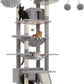 81" Heavy Duty Cat Tree for Large Cats up to 20lbs - Extra Tall Cat Tower with Metal Frame Hammock, 6 Sisal Scratching Posts, 2 Perches - Indoor Cat Furniture for Maine Coon, Big Cats, Gray