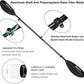 Kayak Paddle 4 Pieces Aluminum Shaft and PP Blade Floating 86.6in/220cm, 90.5inch/230cm Lightweight Oars