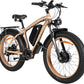 Electric Bike for Adults,Peak 2000W AWD Dual Motor Ebike,31MPH 55Miles 48V 23AH Removable Battery Electric Mountain Bike,26''*4" Fat Tire E-Bike with Front Suspension (Dual Motor Khaki)