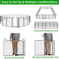 Dog Playpen Outdoor Extra Wide 24 Panels Heavy Duty Dog Fence 47" Height Anti-Rust with Doors Portable for RV Camping Yard, Total 63FT, 316 Sq.ft, Snowy Black