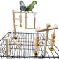 Hamiledyi Small Bird Playground Natural Wood for Top of Cage Bird Play Stand Bird Stands for Parrots Bird Perch Stand Bird Play Gym Bird Toys for Small Bird Parrot Cockatiel Love Birds Budgie