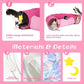 Cat Tunnel, Large Indoor Durable Collapsible Interactive Cat Tube with Peek-A-Boo Hole, Hanging Toys, and Crinkly Paper Lining - Cute Tunnel for Cats, Kittens, Puppies & Rabbits, Pink
