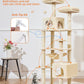Taoqimiao Cat Tree, 68-Inch Cat Tree Cat Tower for Indoor Cats, Plush Multi-Level Cat Condo with 6 Scratching Posts, 2 Perches, 2 Caves,Hammock, 3 Pompoms,MS020SM Beige