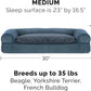 Furhaven Pillow Dog Bed for Medium/Small Dogs w/ Removable Bolsters & Washable Cover - Sherpa & Chenille Sofa - Orion Blue, Medium