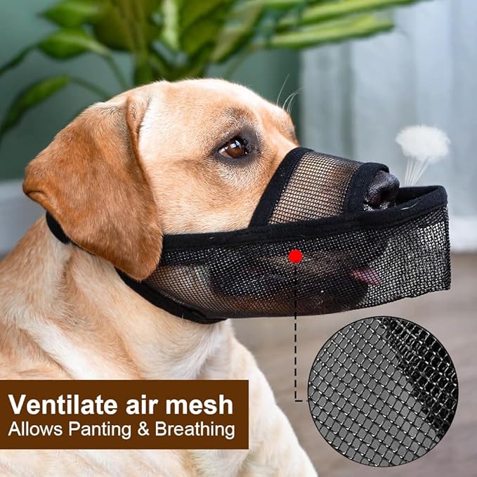 Crazy Felix Nylon Dog Muzzle for Small Medium Large Dogs Dachshund Beagle Poodle Labrador, Air Mesh Breathable and Drinkable Pet Mouth Guard for Anti-Biting Chewing Scavenging(XS, Grey)