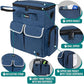 PetAmi Dog Travel Bag Pet Supplies Accessories Organizer for Traveling, Camping, Weekend; Cat Pet Travel Bag Kit Includes 2 Food Storage Containers, 2 Collapsible Bowls, 1 Feeding Mat (Navy Blue)