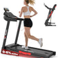Treadmill with Incline, 300 LBS Capacity, 8 MPH or 10 MPH Speed, Bluetooth, App, Pause Function, Folding Treadmills for Home with 64 Programs, 17'' or 18'' Wide Belt, Heart Rate, BMI Detector