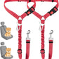 SlowTon Dog Seat Belt for Car, 2 Pack Dog Car Harness Seatbelt Adjustable with Elastic Bungee Buffer, 2 in 1 Pet Car Leash Headrest Restraint Dog Reflective Safety Tether (S, Red, Headrest+Clip)
