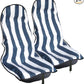 Car Seat Cover Protector Front Seats,for Gym Workout,Running,Swimming,Beach and Hiking,Waterproof Sweat Towel Bucket Seat Covers for Cars SUV Trucks (Blue Stripe, 2Pcs)