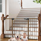Cumbor 29.7-54.2" Wide Baby Gate for Stairs, Mom's Choice Awards Winner-Self Closing Dog Gate Indoor for Doorways, No Drilling Pressure Mounted Pet Gates for Kids, Easy Walk Through Safety Gate, Brown