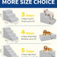 Dog Step for Bed, Dog Stair 3-Step 35D Pet Stair 15.7" H for High Bed or Sofa Non-Slip Balanced Pet Step Indoor, Light Grey