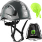 GREEN DEVIL Safety Helmet Hard Hat with Chin Strap Vented Lightweight Adjustable Hardhat for Men Women with Hi-Viz Design Ideal for Tree Climbing Work at Height