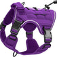 Heavy-Duty Tactical Dog Harness for Large Dogs, No Pull Adjustable Reflective Pet Vest with Molle System, K9 Military-Grade Control for Service Training, Outdoor & 10+ Breeds, Purple, Small