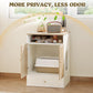 Cat Litter Box Enclosure Furniture Hidden - Indoor 3-in-1 Wooden Cat House & Washroom Cabinet with Scratching Board Doors, Shelf and Feeder Bowls, 23.6”x17.7”x32.7”H