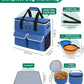 Large Pet Travel Bag Organizer - Dog & Cat Tote with Food Containers, Bowls, Feeding Mat, Perfect for Camping, Hiking (Multi-Pocket Design)