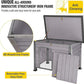 Aivituvin Dog House Outdoor Indoor Weatherproof Dog House for Small & Medium & Large Dogs with Unique All-Around Iron Frame＆Raised Feet（Grey）