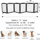 ZJSF Freestanding Dog Fence Indoor, Foldable Dog Gate for Doorways, Stairs or Hallways, Sturdy Wood Extra Wide Pet Gate with Support Feet for The House, Black, 24 "Height-6 Panels