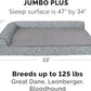 Furhaven Cooling Gel Dog Bed for Large Dogs w/ Removable Bolsters & Washable Cover, For Dogs Up to 125 lbs - Plush & Almond Print L Shaped Chaise - Gray Almonds, Jumbo Plus/XXL