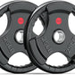 XDDIAS Rubber Weight Plates for Barbell, 2-Inch Olympic Grip Plate for Strength Training, Weightlifting and Bodybuilding in Home & Gym, Solid Cast Iron Weight Plates Pair and Sets