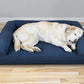 Furhaven Cooling Gel Dog Bed for Large Dogs w/ Removable Bolsters & Washable Cover, For Dogs Up to 95 lbs - Quilted Sofa - Navy (Blue), Jumbo/XL