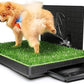 Hompet Dog Grass Pad with Tray Large, Puppy Turf Potty Reusable Training Pads with Pee Baffle, Artificial Grass Patch for Indoor and Outdoor Use, Ideal for Small and Medium Dogs (30"×20")