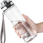 OLDLEY 25 oz Water Bottle, Motivational Water Bottle with Time Marker, Sports Water Bottle With Strap, Leakproof & BPA Free Large Water Bottles for School, Gym, Travel, Outdoor, Tritan,Transparent
