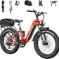 FREESKY Electric Bike for Adults,105mile Long Range Ebike, 2000W Motor 37MPH Fast Step-Thru E Bike 25Ah Samsung Cells Battery Full Suspension Electric Dirt Bicycle 26'' Fat Tire for Commuter Mountains