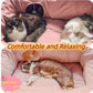 XxingSheep 4 Ways Shuttled XL Cat Tunnel Bed for Indoor Cats Peekaboo Cat Cave Donut with Cool Mat (Pink)