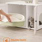 Feandrea Cat Litter Box Enclosure, Litter Box Furniture Hidden with Removable Divider, Indoor Cat House, End Table, 31.5 x 20.9 x 19.7 Inches, White UPCL002W01