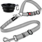 2 Piece Set Retractable Dog Car Seatbelts - Adjustable Pet Seat Belt for Vehicle Headrest Restraint - Heavy Duty & Elastic & Durable Car Harness
