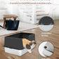 Stainless Steel Litter Box with Lid, 23.5" L x 15.8" W x 12.6" H, XL Metal Cat Box for Big Cats, High Sided Kitty Litter Box with Scoop & Pee Pads, Non-Sticky, Anti-Leakage, Easy to Clean (Black)