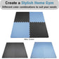 AIRHOP Upgraded 0.79" Extra Thick 48 Sq Ft High-Density Eva Foam Exercise Gym Mats, 12 Pcs Large Interlocking Puzzle Floor Tiles (24"x24") for Home Gym, Black&Blue