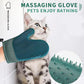 2 in 1 Cat Fur Glove & Pet Hair Remover Glove, Dog Grooming Glove Brush for Shedding, Massage, Efficient Pet Hair Remover Mitt for Cleaner Couch, Carpet [Blue/Single]