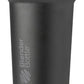 BlenderBottle Strada Sleek Shaker Cup Insulated Stainless Steel Water Bottle with Wire Whisk, 25-Ounce, Black