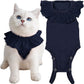 Cat Recovery Suit for Abdominal Wounds and Skin Diseases, Breathable Surgical Recovery Shirt After Surgery Wear Anti Licking Wounds,E-Collar Alternative for Cats Pet Kitten(RSC01-Navy-m)