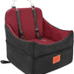 Dog Car Seat for Small/Medium Dogs, Dog Booster Car Seats with Thick Cushion for Dogs Under 35lbs, Detachable Washable Pet Car Seat with Storage Pockets, 2 Safety Belts(Black/Red)