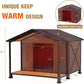 Extra Large Dog House Outdoor & Indoor, Insulated Liner Dog Kennel Weatherproof for Winter, 6 Sides All-Round Foam with Strong Metal Chew Proof Frame, for Small Medium Large Dogs
